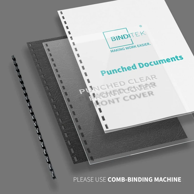 Alt view image 5 of 6 - Plastic Binding Comb Spines, 3/4 Inch, 19 Ring, Black, 30 Pack Plastic Binding Combs, 3/4 Inch Diameter, 150 Sheet Capacity, for Letter Size, for Students and Coworkers