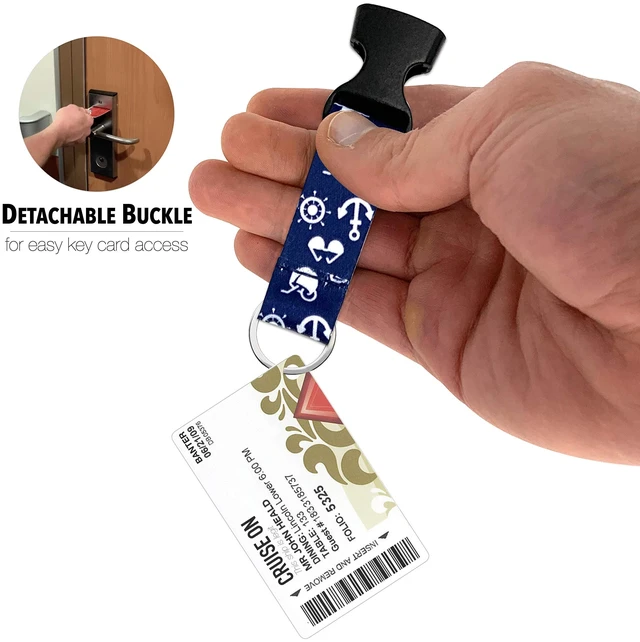 Alt view image 4 of 7 - Lanyards for Ship Cards & ID Holder (2 Pack), White & Blue Waterproof Key Card Holder, Retractable Detachable Badge Clip, Fits All Ship Cards, Essentials for Travel & Vacation