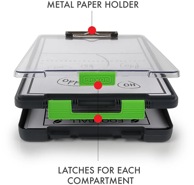 Alt view image 5 of 7 - Clearview Clipcase clipboard13.75 X 9.5 in, Green. See Papers Clearly Outdoors, Stay Organized and Dry. Ideal for Coaching, Teaching, homeschooling, Art, Trades, and Medical pros