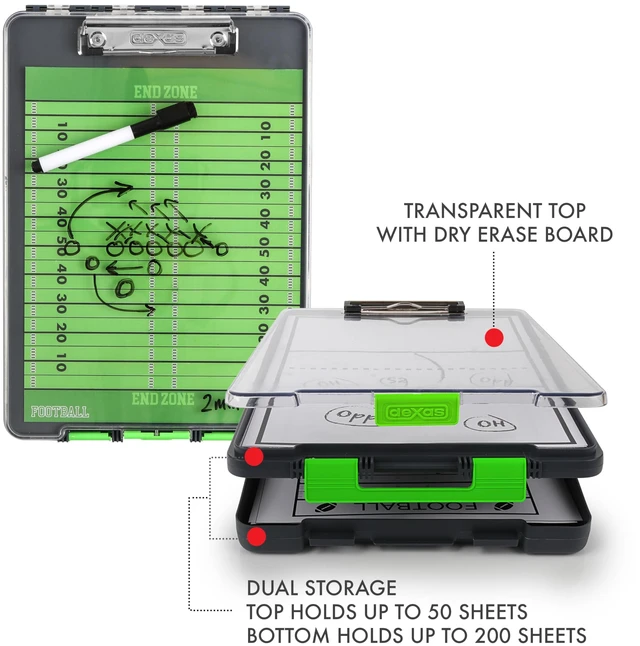 Alt view image 6 of 7 - Clearview Clipcase clipboard13.75 X 9.5 in, Green. See Papers Clearly Outdoors, Stay Organized and Dry. Ideal for Coaching, Teaching, homeschooling, Art, Trades, and Medical pros