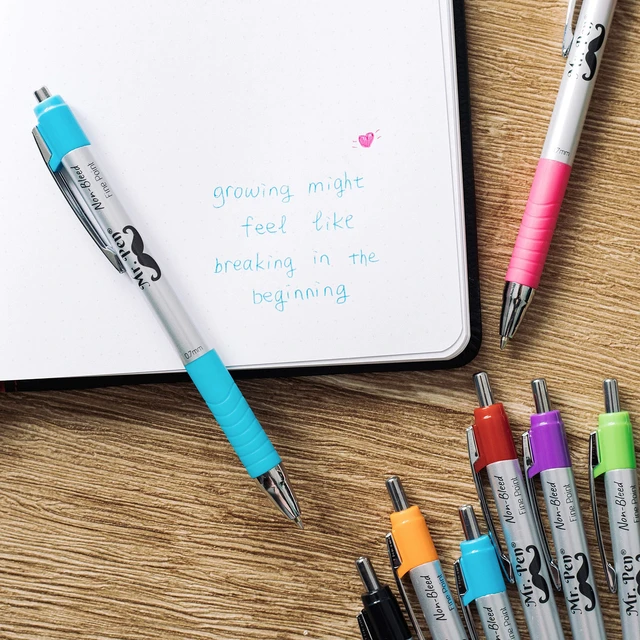 Alt view image 7 of 7 - Retractable Bible Pens, 16 Pack, Assorted Colors Ink No Bleed Through, Fast Dry & Smooth Writing Pens for Bible Journaling, Color Coding, Note Taking, Study & Planning
