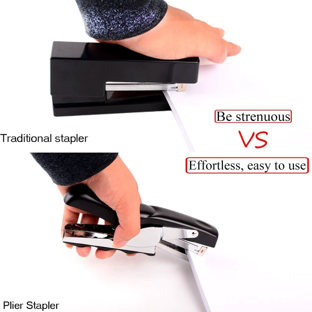 Alt view image 5 of 7 - Stapler with 1000 Staples-Plier Stapler Save 60% Power, (Black 4 Pack) Good for Stapling at Home School or Warehouse