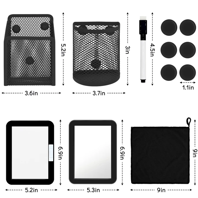 Alt view image 3 of 7 - Locker Organizer, Back to School Essentials Locker Accessories for Boys, Locker Set Include Locker Shelf, Locker Mirror, Whiteboard, Dry Erase Markers Holder and More (Black)