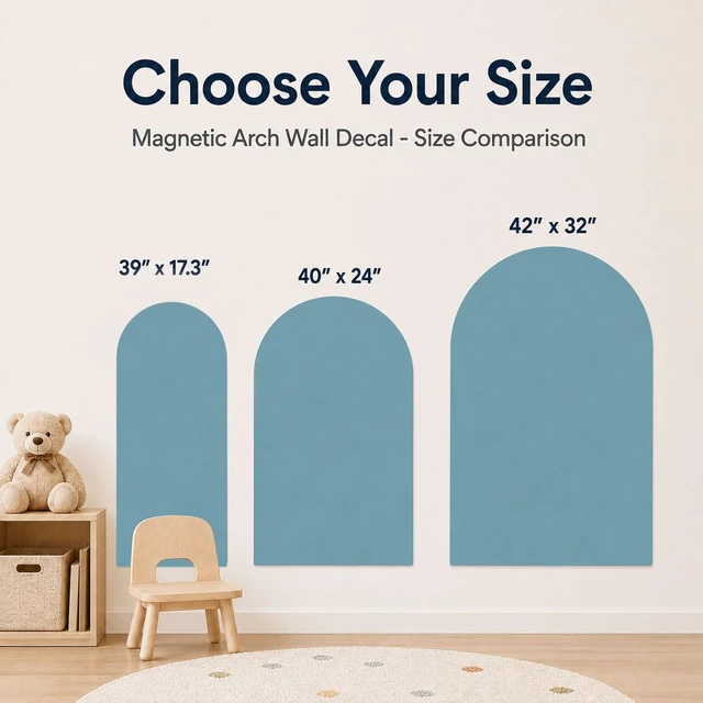 Alt view image 2 of 6 - Magnetic Arch Wall Decal, Magnetic Chalkboard for Wall 42" x 32" Adhesive Backing Wallpaper(Celadon)