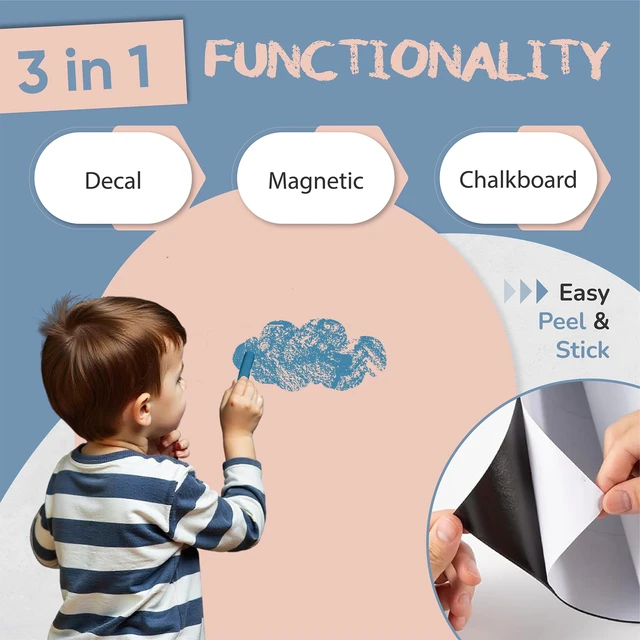 Alt view image 4 of 7 - Magnetic Arch Wall Decal, Magnetic Chalkboard for Wall 42" x 32" Adhesive Backing Wallpaper for Playroom Home(Camel Blush)