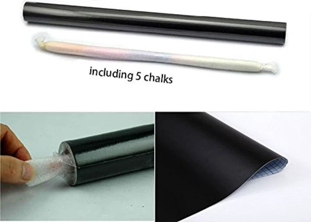 Alt view image 5 of 6 - Chalkboard Wall Sticker 2 Rolls 18" x 79" Wallpaper Peel and Stick Chalk Board Contact Paper DIY Decal Adhesive Blackboard Removable Erasable Vinyl for Wall,Bonus 10 Chalks (2 Rolls 1.5ft.x6.6ft.)