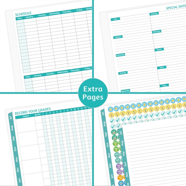 Alt view image 6 of 7 - student planner 2026-2027, Weekly Monthly Academic Year Planner Calendar, Jul 2026 - Jun 2027, 8.5" x 10.5", School Planner 2026-2027 with Practical Stickers, Flexible Cover, Pocket, Laminated Tabs
