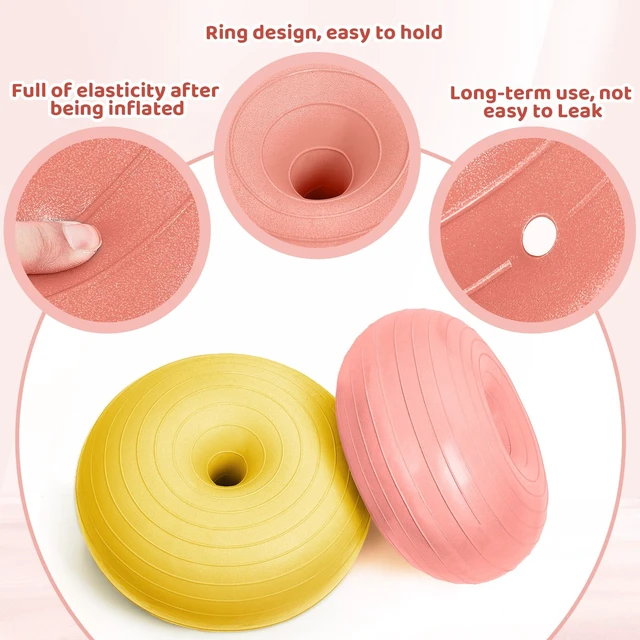 Alt view image 6 of 7 - 6 Pcs Flexible Seating for Classroom Elementary, Hippie Boho Color 20 Inch Large Yoga Ball Chairs, Inflated Wobble Chair for Sensory, Donut Ball Seats with Inflator for Classroom Office School