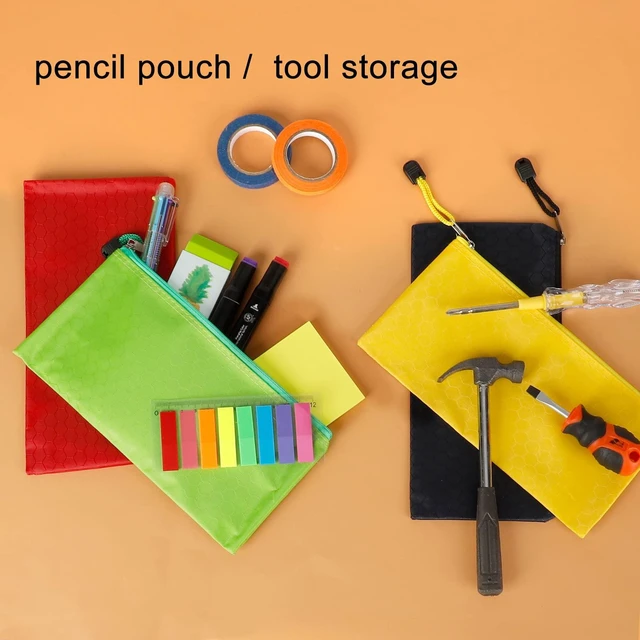 Alt view image 6 of 7 - 24pcs Pencil Pouch Bulk, Bill Size Zipper Pouches Pencil Case, Waterproof Pencil Bags for Office Supplies, Kids, Travel Accessories Stationery 12 Colors