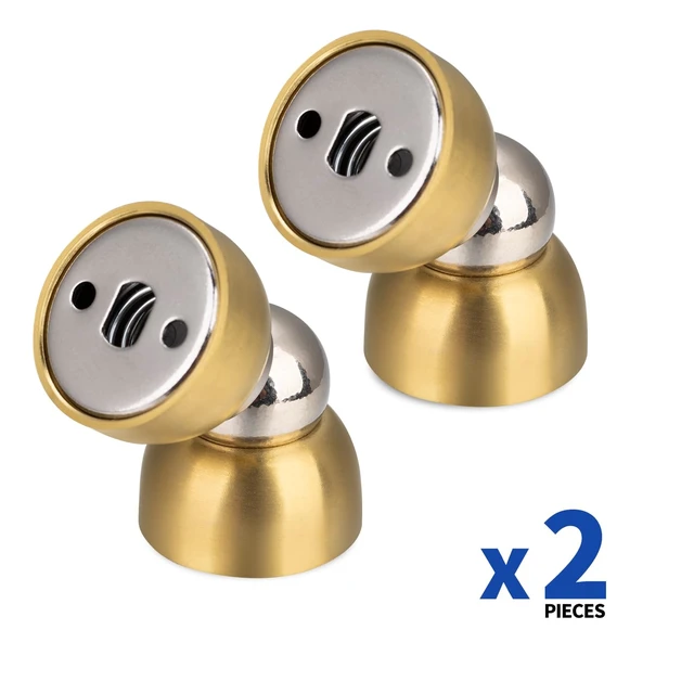 Alt view image 6 of 7 - Powerful Magnetic Door Stopper - 2 Pcs Stainless Steel Mini Door Stop, Heavy Duty Magnetism Door Holder for Bedroom, Bathroom, Kitchen, Home, Office (Gold)
