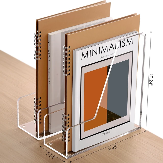 Alt view image 3 of 7 - 2-Pack Acrylic Magazine File Holder Desk Organizer Magazine Rack, Clear, Vertical File Sorter Holders, 9.45" D x 3.54" W x 10.24" H