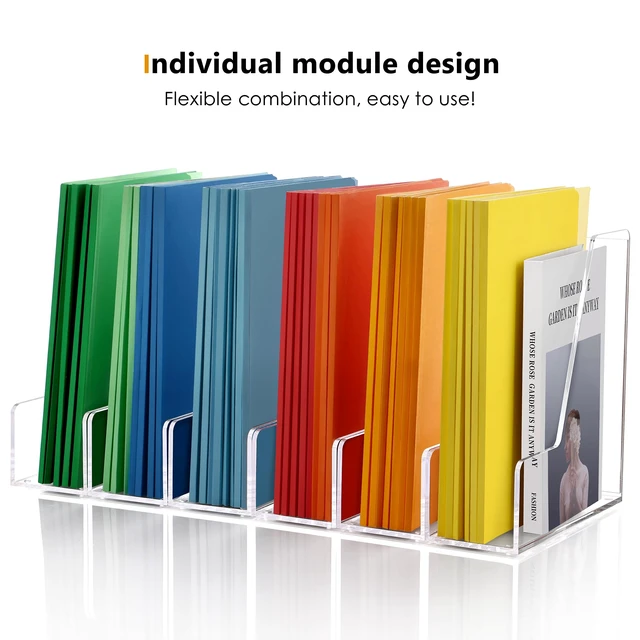 Alt view image 7 of 7 - 2-Pack Acrylic Magazine File Holder Desk Organizer Magazine Rack, Clear, Vertical File Sorter Holders, 9.45" D x 3.54" W x 10.24" H