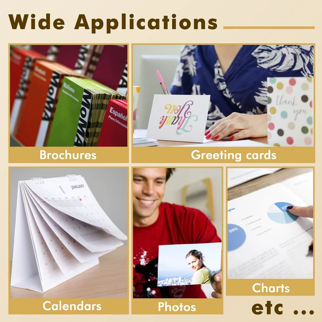 Alt view image 6 of 7 - Double Sided Matte Photo Paper 8.5X14 Inch 48LB 100 Sheets Legal Size Presentation Paper Compatible with Inkjet Printer, 180gsm
