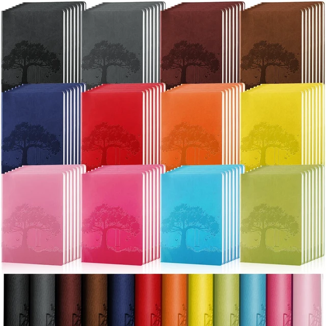 Main image of 84 Pcs A6 PU Leather Journals Bulk Tree Notebooks, Vintage Color