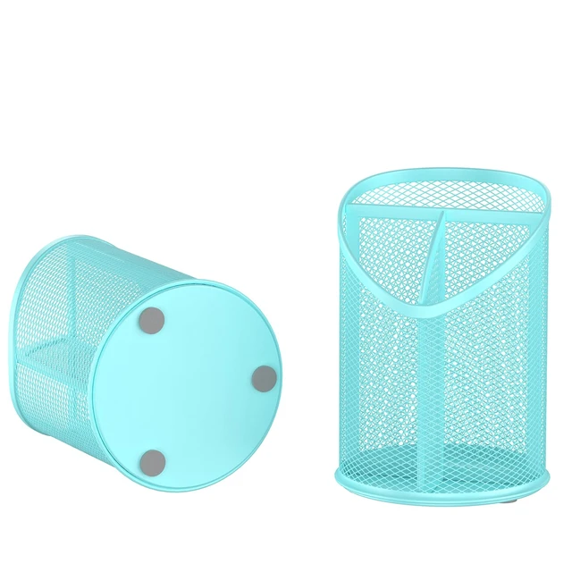 Alt view image 3 of 3 - 2 Pack Pen Holder Mesh Round Pencil (Blue)