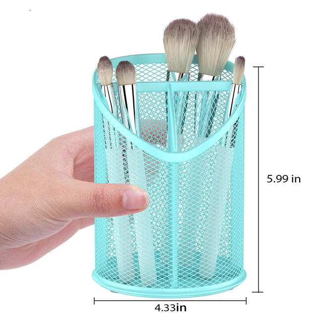 Alt view image 2 of 3 - 2 Pack Pen Holder Mesh Round Pencil (Blue)