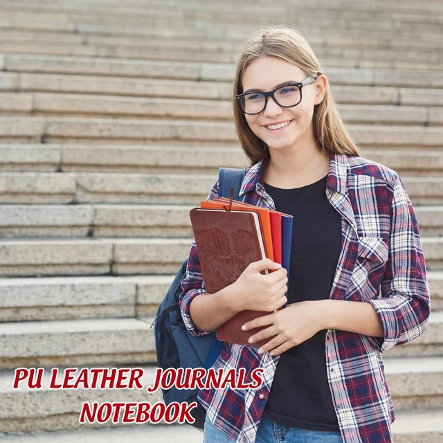 Alt view image 5 of 7 - 84 Pcs A6 PU Leather Journals Bulk Tree Notebooks, Vintage Color