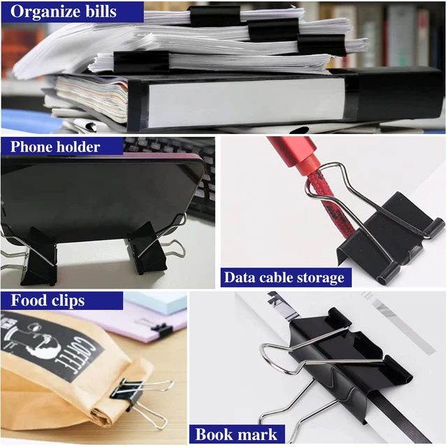 Alt view image 4 of 7 - Large Binder Clips 2 Inch (72 Pack), Extra Large Binder Clips Big Paper Clamps Giant Clips for Office and Home Supplies, Black