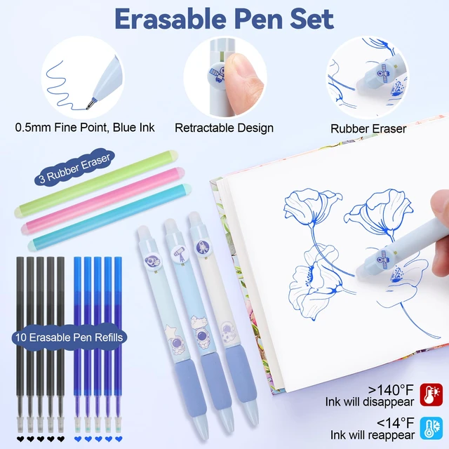 Alt view image 5 of 7 - 61PCS Aesthetic College School Supplies Set with Cute Pencil Case Pastel No Bleed Highlighters, Gel & Erasable Pens, Mechanical Pencils, Refills & Sticky Notes, Complete Stationery Kit