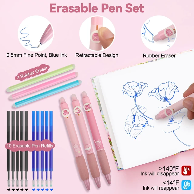 Alt view image 4 of 7 - 61PCS Aesthetic College School Supplies Set with Cute Pencil Case Pastel No Bleed Highlighters, Gel & Erasable Pens, Mechanical Pencils, Refills & Sticky Notes, Complete Stationery Kit