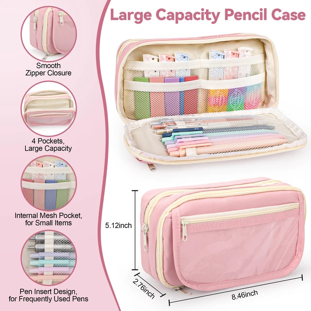 Alt view image 6 of 7 - 61PCS Aesthetic College School Supplies Set with Cute Pencil Case Pastel No Bleed Highlighters, Gel & Erasable Pens, Mechanical Pencils, Refills & Sticky Notes, Complete Stationery Kit