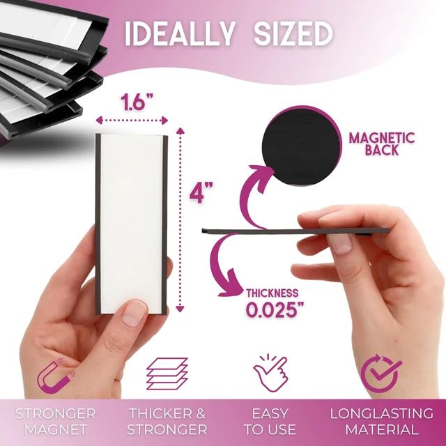 Alt view image 4 of 7 - Availey 40 Pack Magnetic 'C' Channel Label Holders for Metal Racks and Shelves with Protective Films and Replacement Strips 4" x 1.6"