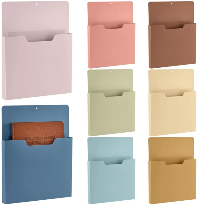 Main image of 8 Pcs Magnetic Wall File Organizer Magnetic File Paper Holder Hanging Refrigerator Magazine Mail Holder for Planners Letters Documents Whiteboard Classroom Office Home (Boho,10 x 13 Inch)