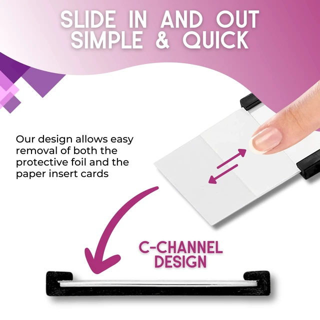 Alt view image 5 of 7 - Availey 40 Pack Magnetic 'C' Channel Label Holders for Metal Racks and Shelves with Protective Films and Replacement Strips 4" x 1.6"