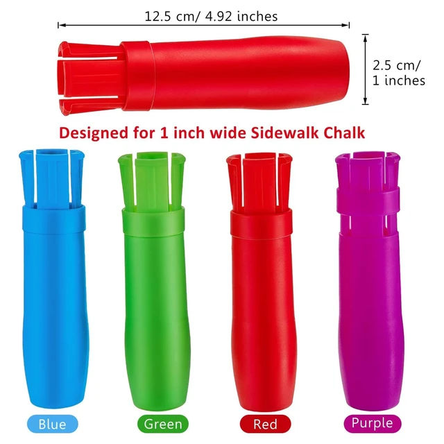 Alt view image 3 of 7 - 30 Pieces Sidewalk Chalk Holders Jumbo for Kid,Bright Colors Jumbo Railroad Chalk Holder for Teachers Students Toddlers Christmas, Office Classroom Outdoor, Plastic Adjustable Clip