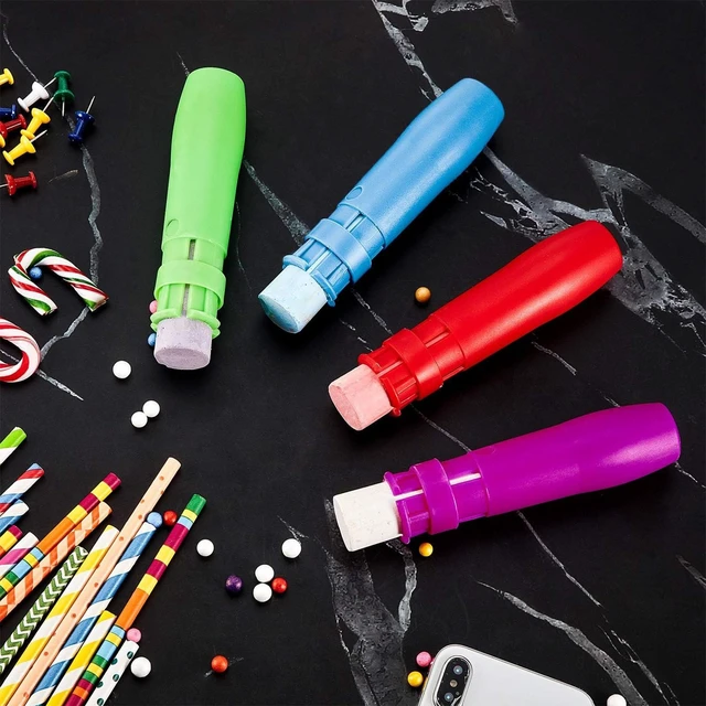 Alt view image 5 of 7 - 30 Pieces Sidewalk Chalk Holders Jumbo for Kid,Bright Colors Jumbo Railroad Chalk Holder for Teachers Students Toddlers Christmas, Office Classroom Outdoor, Plastic Adjustable Clip