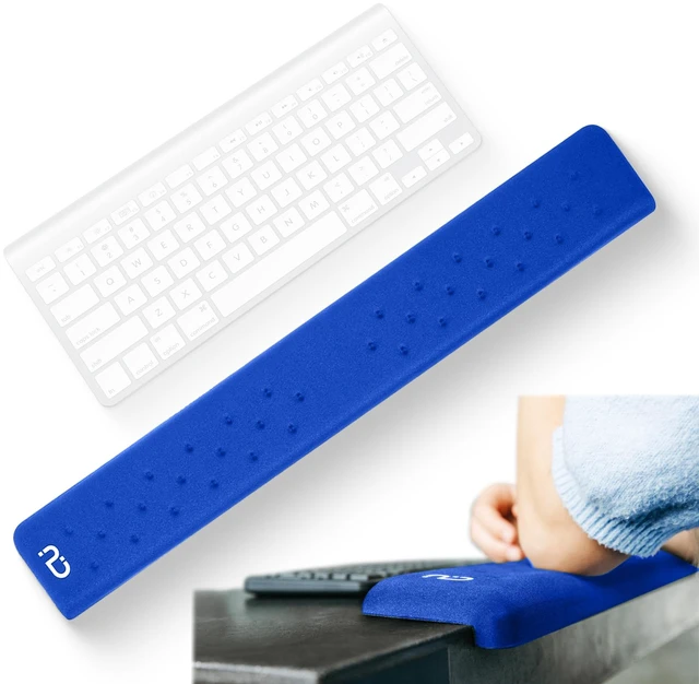 Main image of EdgeRest L-Shaped Desk Long Wrist Rest Elbow, Forearm & Wrist Comfort Support for Table or Desk Edge, Non-Slip, Memory Foam Padding, Ergonomic Design for Work, Universal Fit, Blue