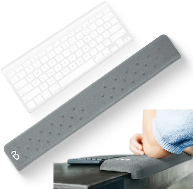 Main image of EdgeRest L-Shaped Memory Foam Wrist Rest, Ergonomic Elbow and Forearm Support for Desk, Non-Slip Universal Fit, Light Gray