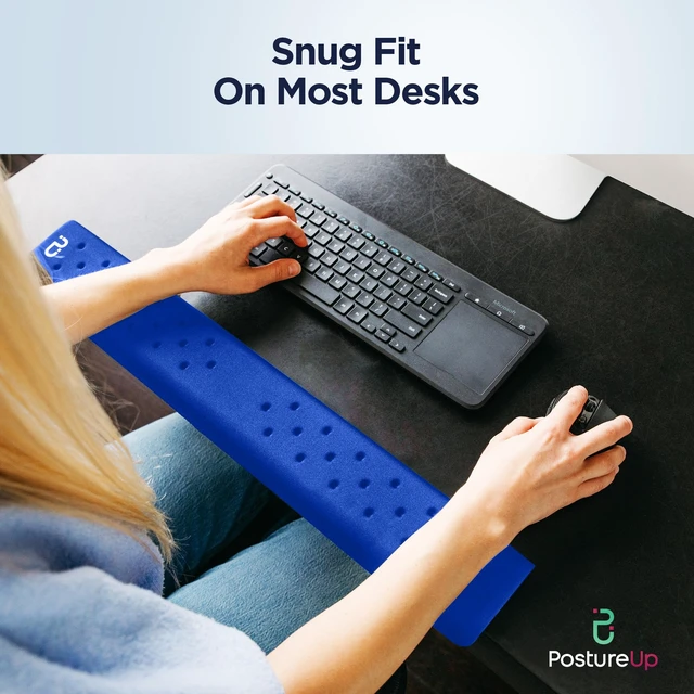 Alt view image 3 of 7 - EdgeRest L-Shaped Desk Long Wrist Rest Elbow, Forearm & Wrist Comfort Support for Table or Desk Edge, Non-Slip, Memory Foam Padding, Ergonomic Design for Work, Universal Fit, Blue