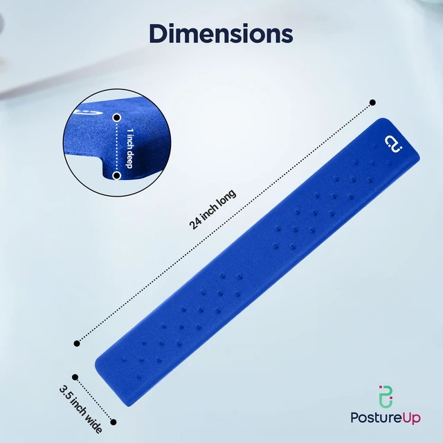 Alt view image 6 of 7 - EdgeRest L-Shaped Desk Long Wrist Rest Elbow, Forearm & Wrist Comfort Support for Table or Desk Edge, Non-Slip, Memory Foam Padding, Ergonomic Design for Work, Universal Fit, Blue