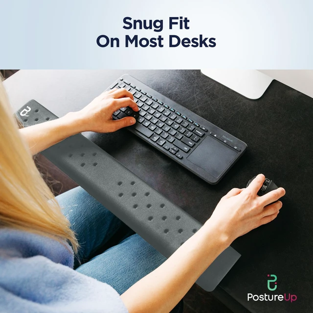 Alt view image 3 of 7 - EdgeRest L-Shaped Memory Foam Wrist Rest, Ergonomic Elbow and Forearm Support for Desk, Non-Slip Universal Fit, Light Gray