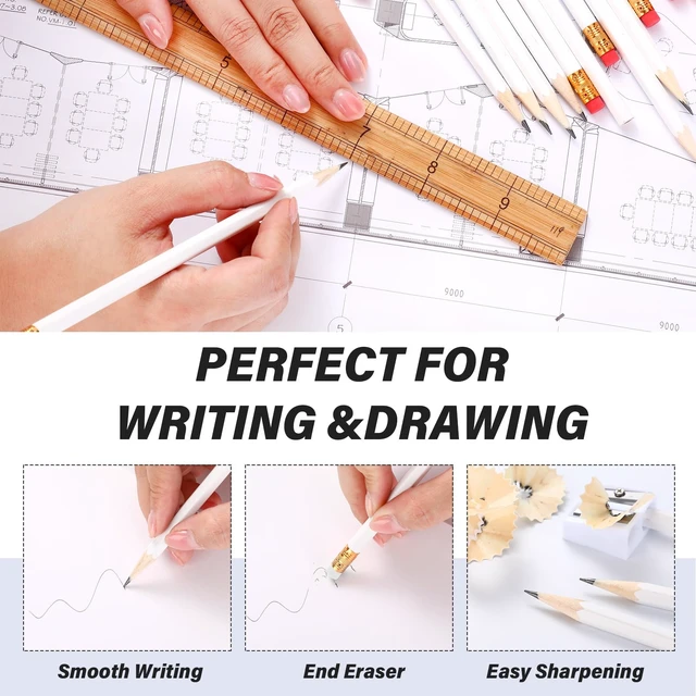 Alt view image 3 of 7 - 60 Pcs HB Pencils #2 Unsharpened Wood, Blue Green Series, Gold Wood Cased with Pink Eraser, HB Graphite for School Exam Office, Blank Bulk Sketching Learning, Great Students Kids Adults
