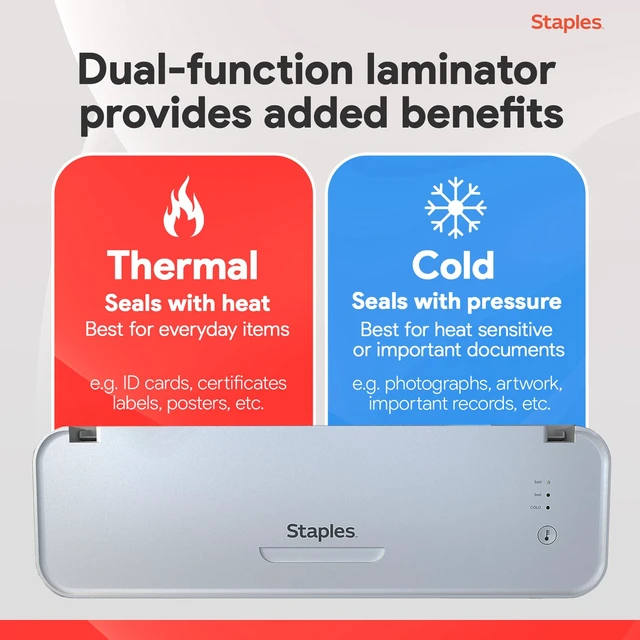 Alt view image 4 of 7 - 12.9" Thermal & Cold Laminating Machine, Fast Warm-Up, Jam-Free Technology, Wide Capacity, White/Gray