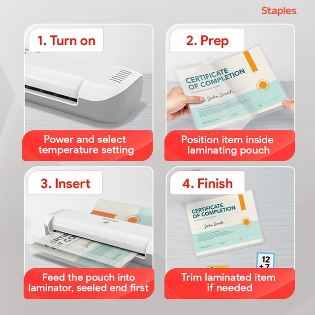 Alt view image 6 of 7 - 12.9" Thermal & Cold Laminating Machine, Fast Warm-Up, Jam-Free Technology, Wide Capacity, White/Gray