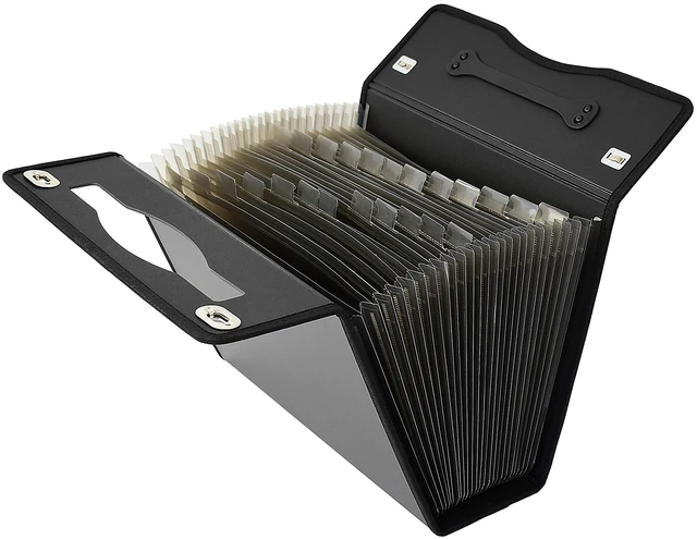 Alt view image 2 of 7 - Accordion File Folders with 24 Pockets Organizer for Document Paper Storage Folder Documents Expanding Binder Folio Pocket Receipt Filing Expandable Files Dividers Labels Letter Durable Handle