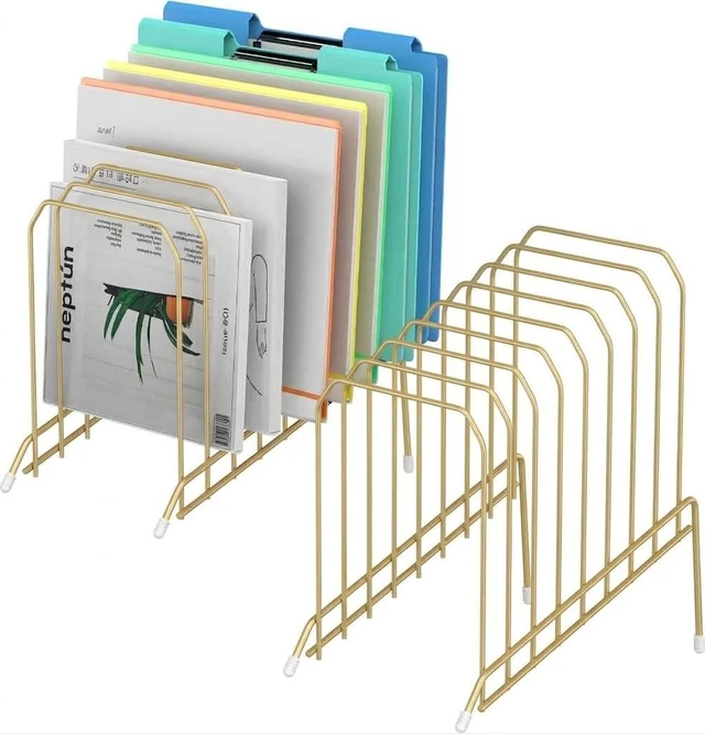 Main image of Incline Sorter Desk File Organizer, Metal Desk Magazine Folder Holder with 8-Section Vertical Compartments Rack File Organizer for Office, Home, School
