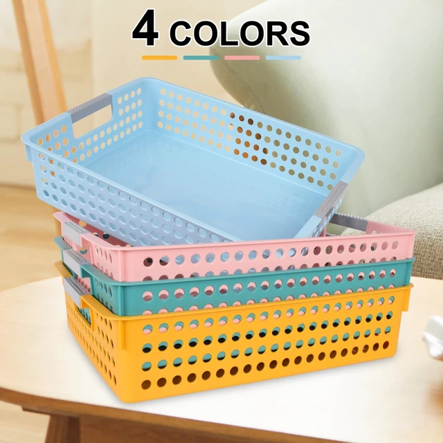 Alt view image 3 of 7 - 4 Pieces Turn in Trays for Classroom, Paper Organizer Baskets for Office and School