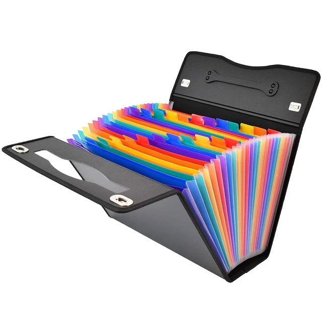 Alt view image 2 of 7 - Accordion File Folders with 24 Pockets Organizer for Document Paper Storage Folder Documents Expanding Binder Folio Pocket Receipt Filing Expandable Files Dividers Labels Letter Durable Handle