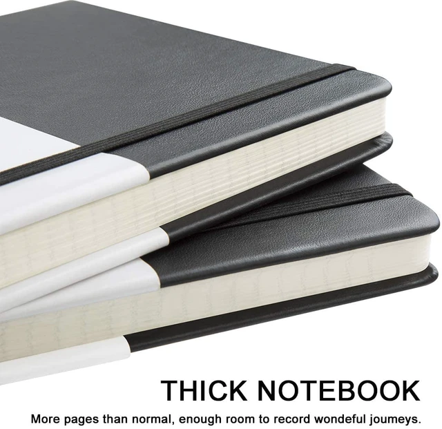 Alt view image 6 of 7 - 10 Pack Lined Journal Notebook, A5 College Ruled 5"×8.25", Black Hardcover Notebooks for Work School, 120Gsm Thick Writing Journals for Note Taking, Office School Supply