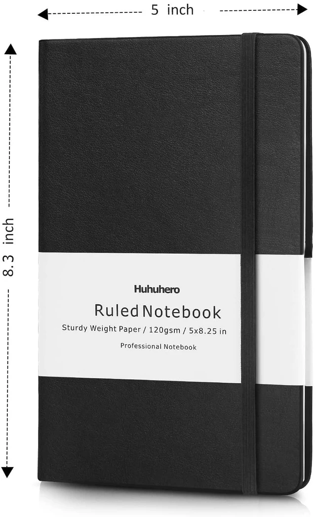 Alt view image 5 of 7 - 10 Pack Lined Journal Notebook, A5 College Ruled 5"×8.25", Black Hardcover Notebooks for Work School, 120Gsm Thick Writing Journals for Note Taking, Office School Supply