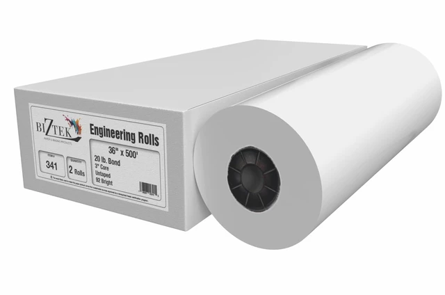 Main image of Wide Format Paper Bond Engineering Rolls (2 Rolls, 36 In x 500 Ft)