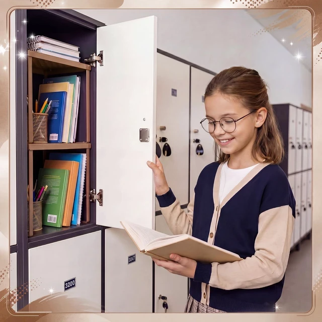 Alt view image 2 of 6 - 2 Pcs Metal Locker Organizer Shelf Stackable 2-Tier, Brown Fits Standard School Office Gym Lockers, Sturdy Build, Open Grid Design for Visibility, 11x10x12 Inch Size, Hardware Included
