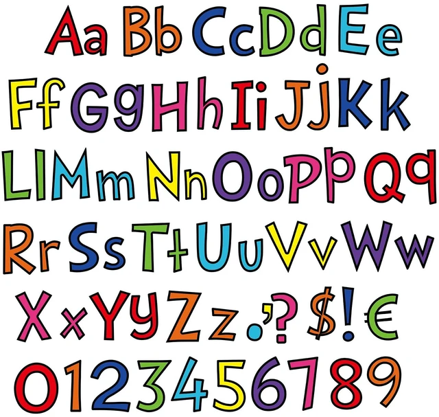 Main image of 134 Pieces 5 Inch Bulletin Board Letters, Novelty Rainbow Color Alphabet Numbers Combo Set, Classroom Die Cut Letter Cutouts, Back to School Decor for Bulletin Board Display Home