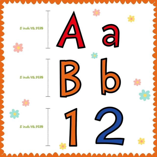 Alt view image 3 of 7 - 134 Pieces 5 Inch Bulletin Board Letters, Novelty Rainbow Color Alphabet Numbers Combo Set, Classroom Die Cut Letter Cutouts, Back to School Decor for Bulletin Board Display Home