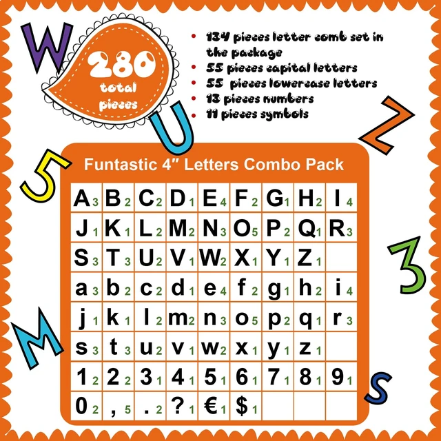 Alt view image 2 of 7 - 134 Pieces 5 Inch Bulletin Board Letters, Novelty Rainbow Color Alphabet Numbers Combo Set, Classroom Die Cut Letter Cutouts, Back to School Decor for Bulletin Board Display Home