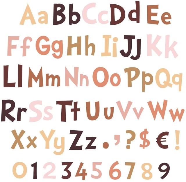 Main image of 134 Pieces 5 Inch Bulletin Board Letters, Boho Color Alphabet Numbers Combo Set, Classroom Die Cut Letter Cutouts, Back to School Decor for Bulletin Board Display Home
